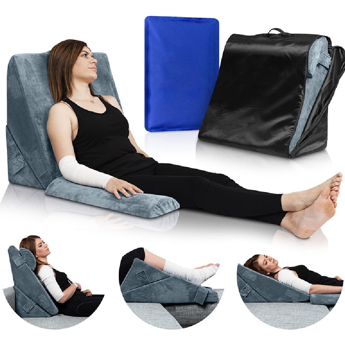U BUY - Almohada Cojín Espuma Viscoelástica Lumbar Set 3 Piezas