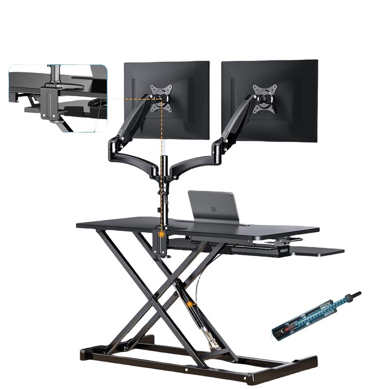 ANYHOGAR - Convertidor De Escritorio Para Estación De Pie Negro 80 Cm