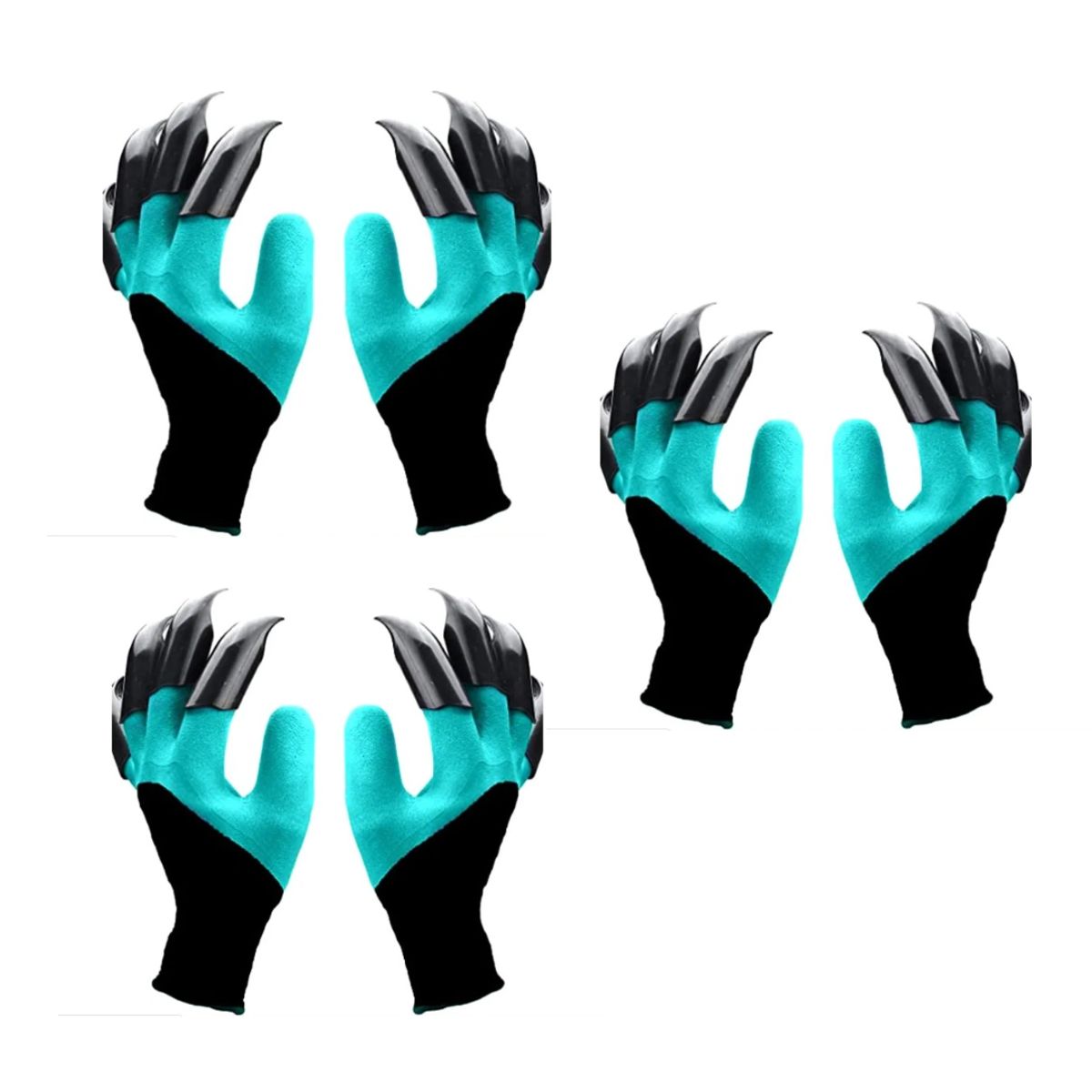 GENERICO - PACK X3 PARES GUANTES DE JARDINERIA CON GARRAS