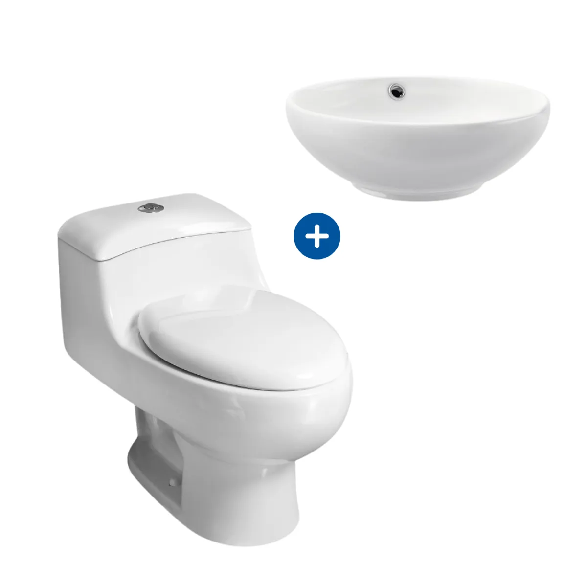 VAINSA - Combo Inodoro Mediterráneo + Bowl para baño Bali Vainsa