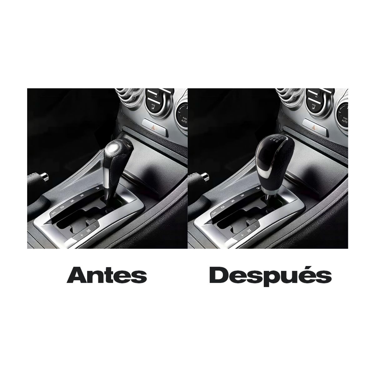 GENERICO - Perilla De Cambio Cuero + adaptadores 5 o 6 cambios