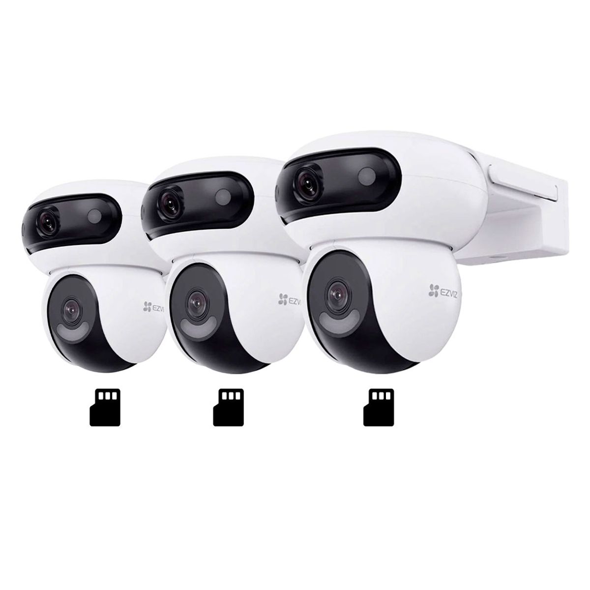 EZVIZ - EZVIZ H90 Dual 2K+ 3-PACK 64GB Cámara de Seguridad WIFI 4MP
