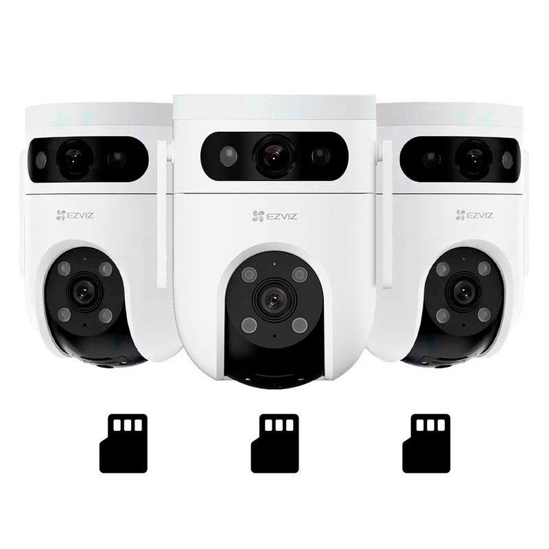 EZVIZ - EZVIZ H9C Dual 3K 3-PACK 64GB Cámara de Seguridad WIFI 5MP