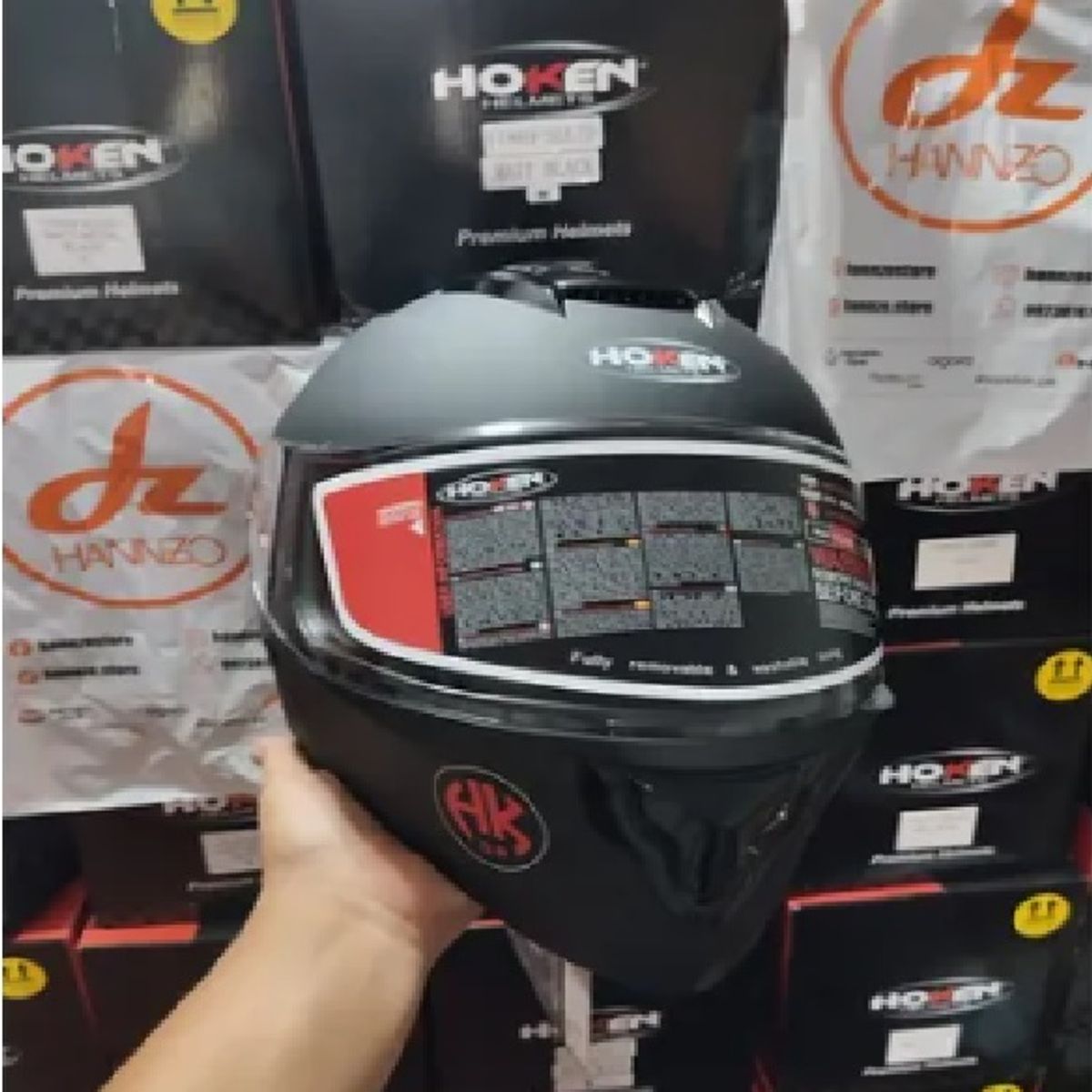 GENERICO - Casco De Moto Negro Marca Hoken  Certificado Y Stock