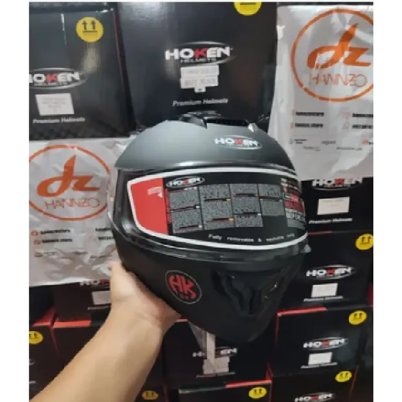 GENERICO - Casco De Moto Negro Marca Hoken  Certificado Y Stock