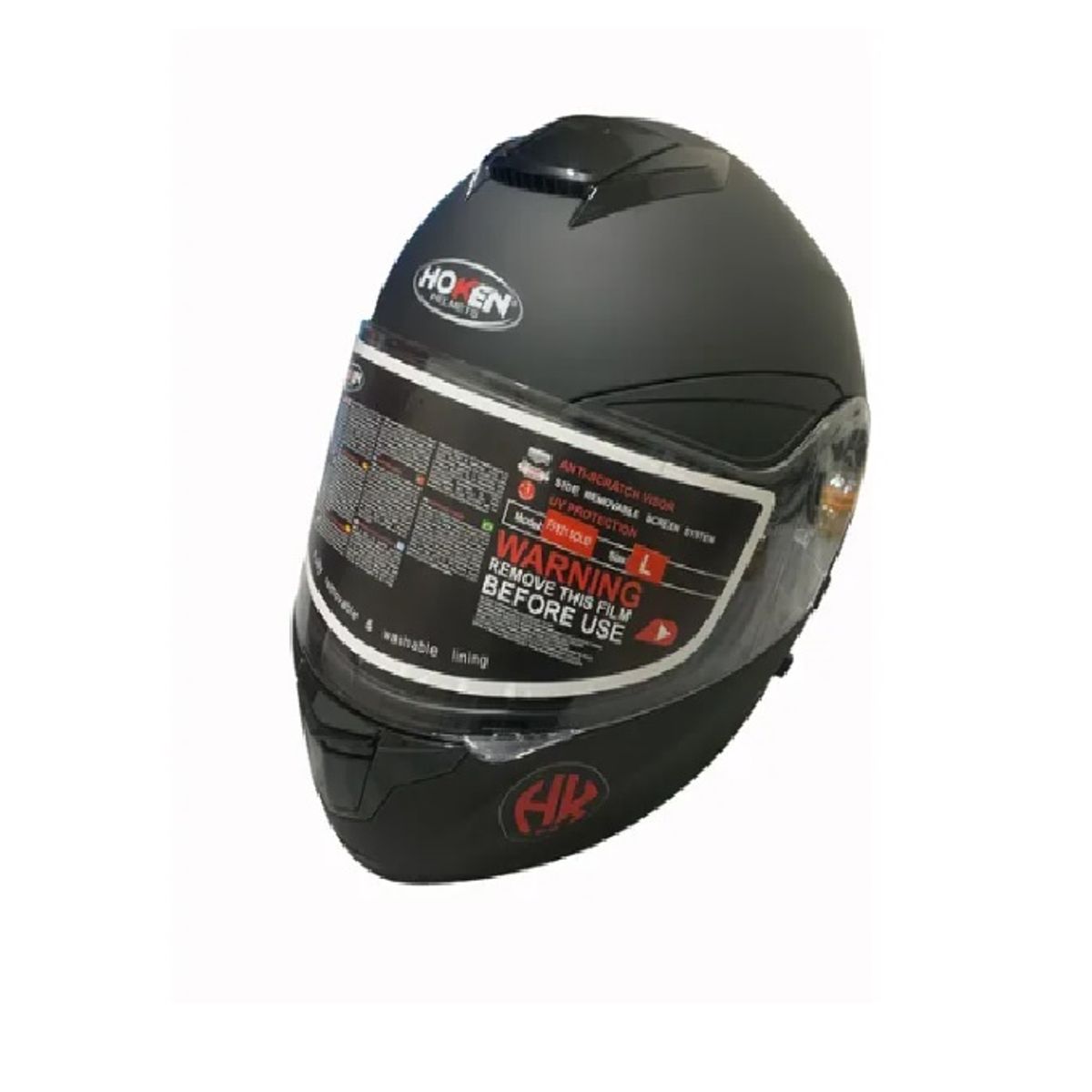 GENERICO - Casco De Moto Negro Marca Hoken  Certificado Y Stock