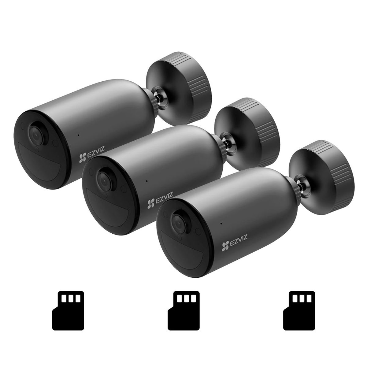 EZVIZ - EZVIZ EB3 4G 2K 3-PACK 256GB Camara de Seguridad WIFI 3MP