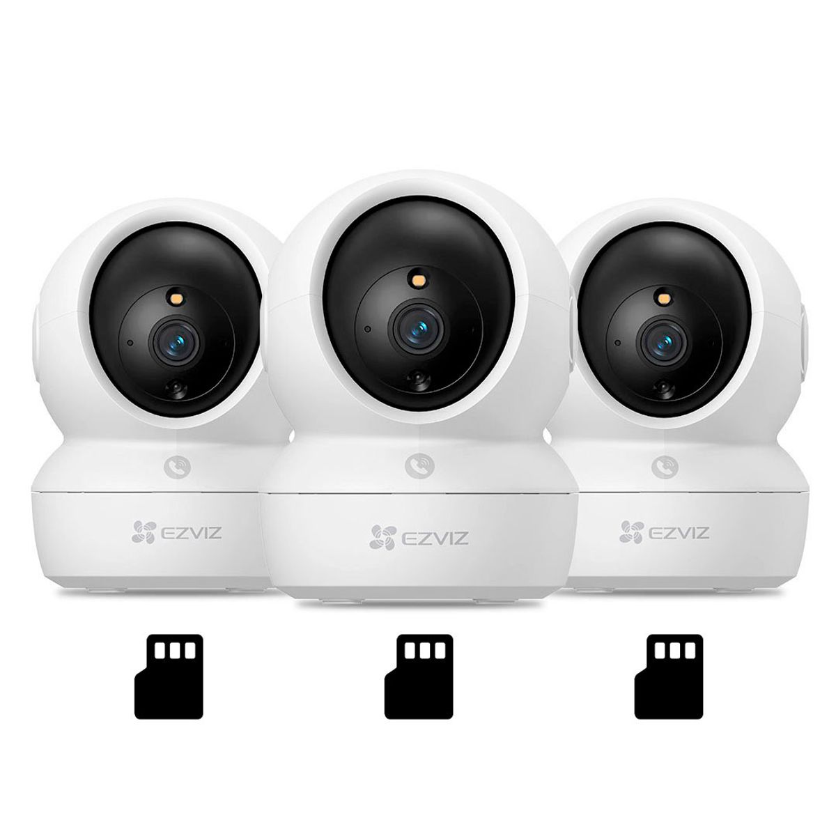 EZVIZ - EZVIZ H6C PRO 2K 3-PACK 64GB Cámara de Seguridad WIFI PT 360