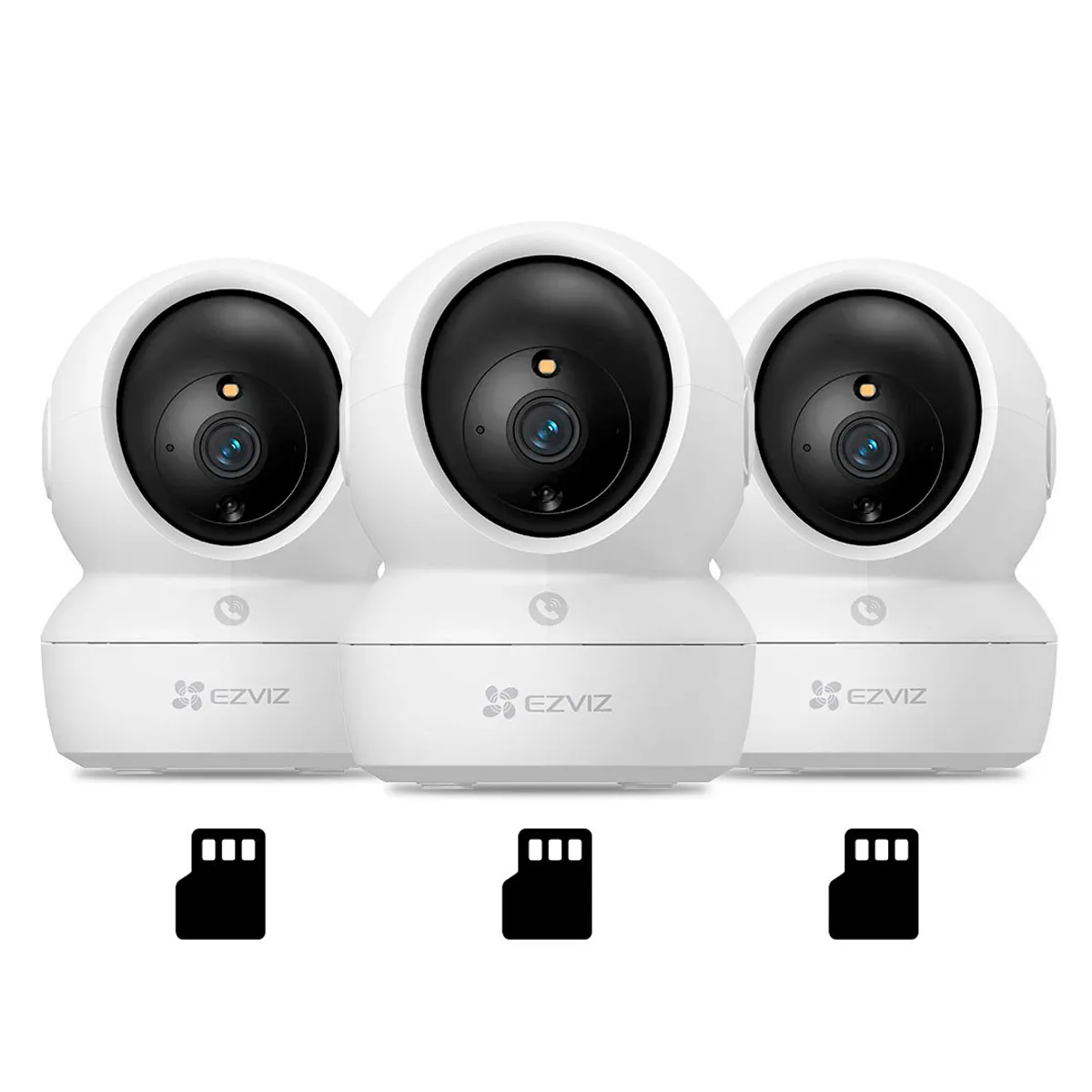 EZVIZ - EZVIZ H6C PRO 2K 3-PACK 256GB Cámara de Seguridad WIFI 3MP