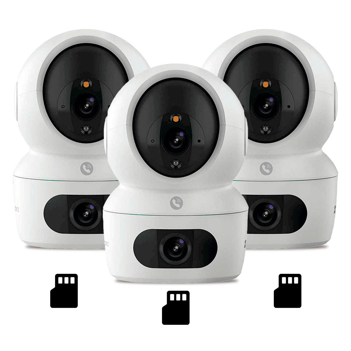 EZVIZ - EZVIZ H7C DUAL 2K+ 3-PACK 256GB Cámara de Seguridad WIFI 4MP