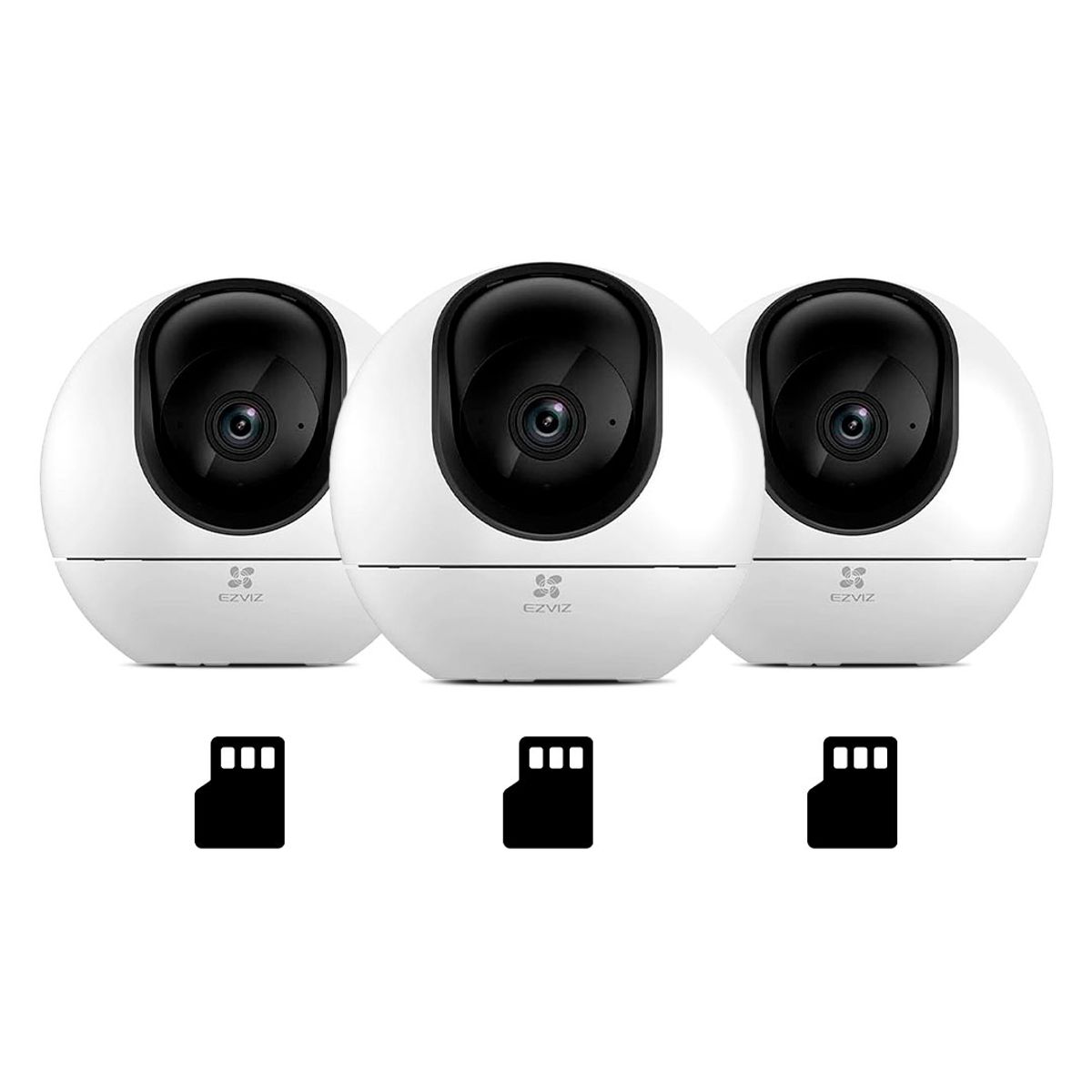 EZVIZ - EZVIZ C6 2K+ 3-PACK 64GB Cámara de Seguridad WIFI 4MP PT 360