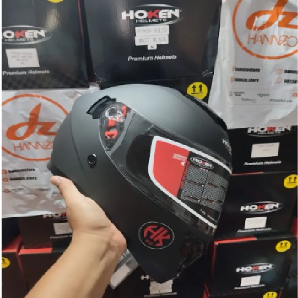 GENERICO - Casco De Moto Negro Marca Hoken  Certificado Y Stock
