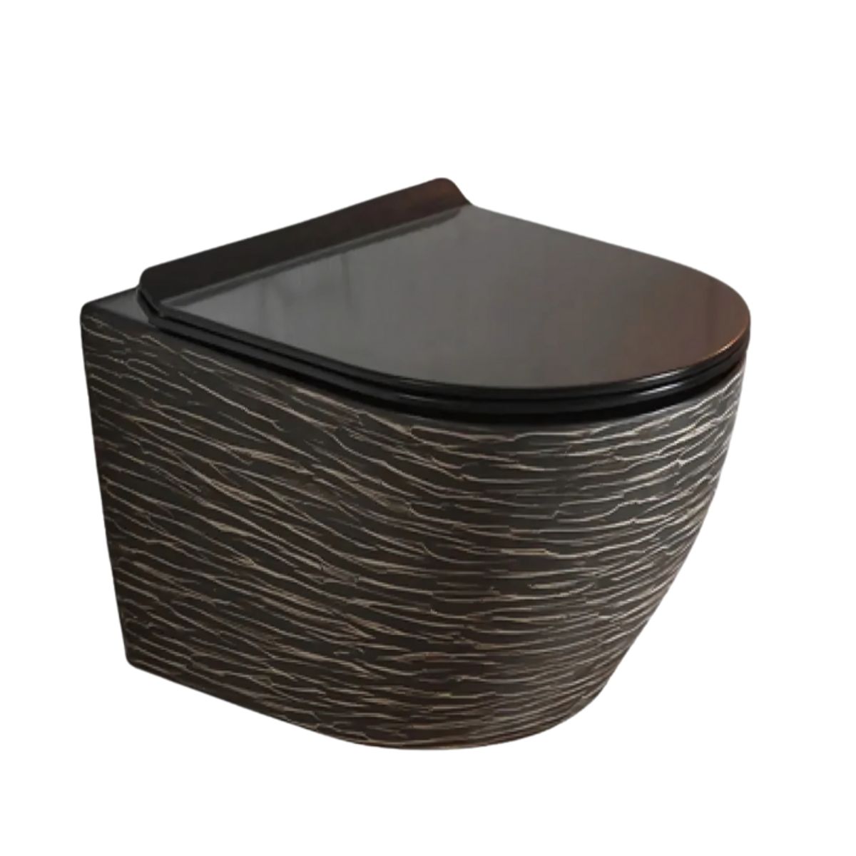 GENERICO - INODORO SUSPENDIDO NEGRO CON CREMA