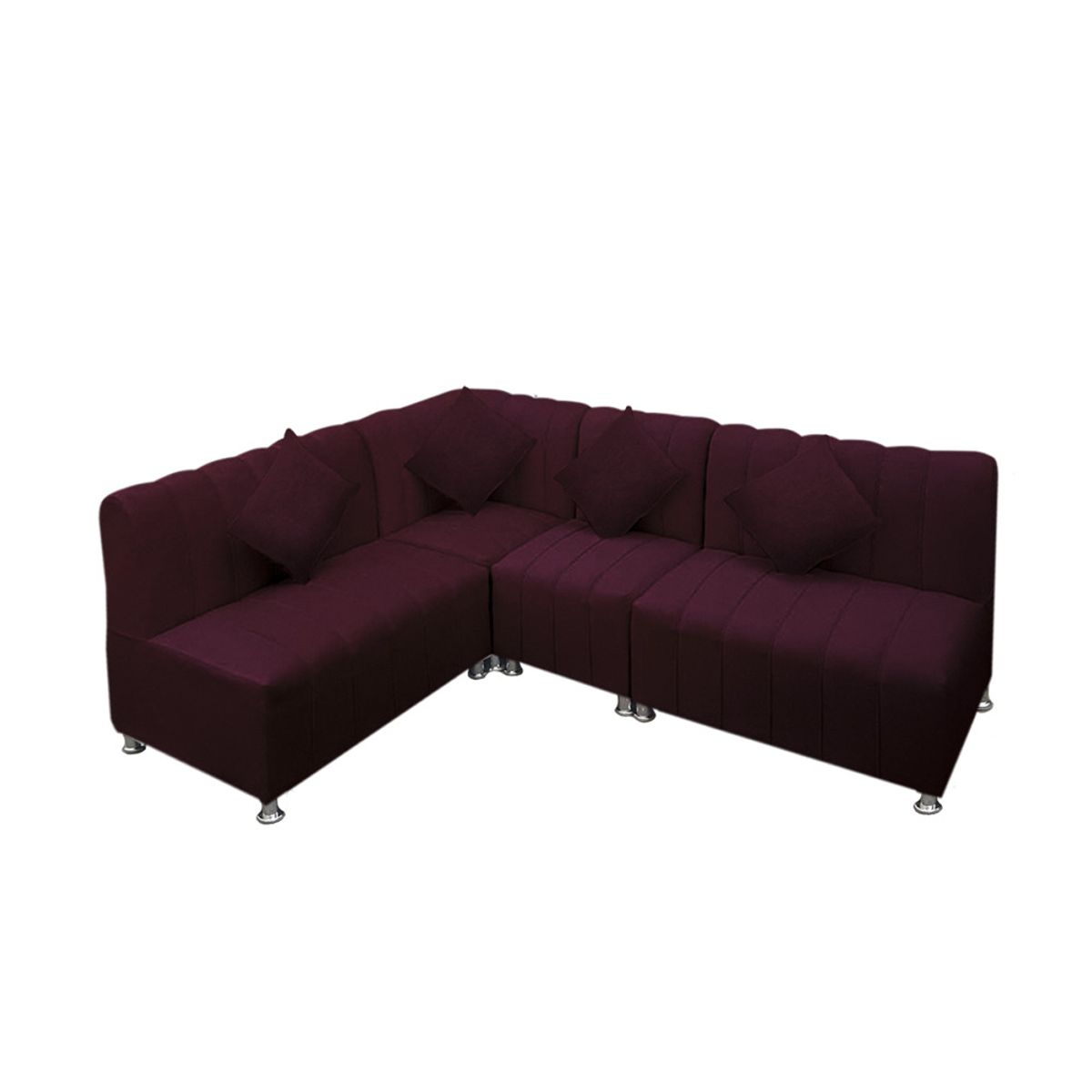 MOVENDA - Sofá Seccional en L Treveris 5 Cuerpos Vino Movenda