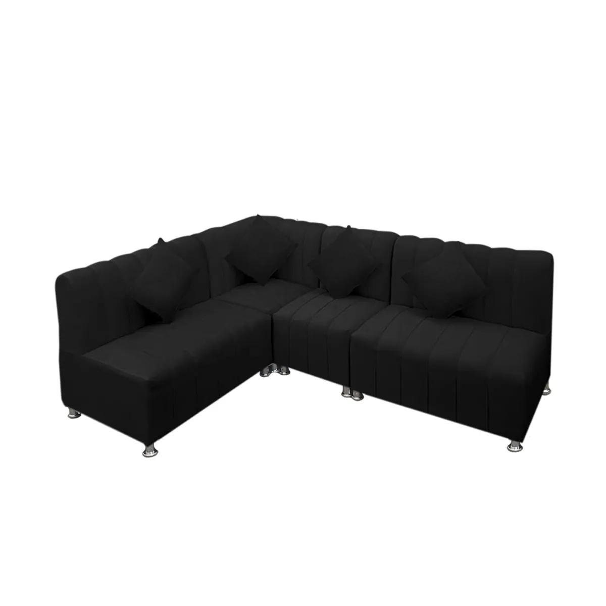 MOVENDA - Sofá Seccional en L Treveris 5 Cuerpos Negro Movenda