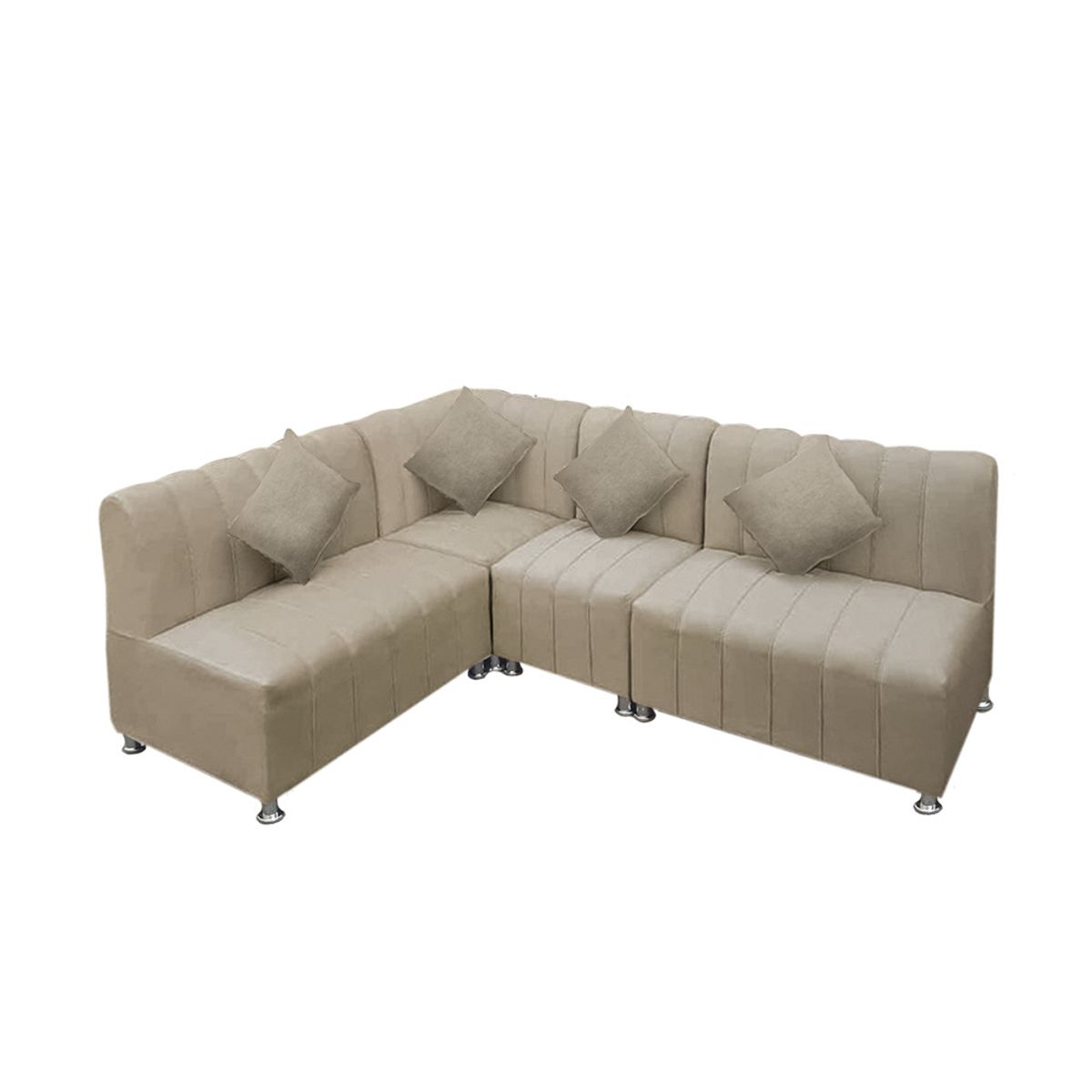 MOVENDA - Sofá Seccional en L Treveris 5 Cuerpos Beige Movenda