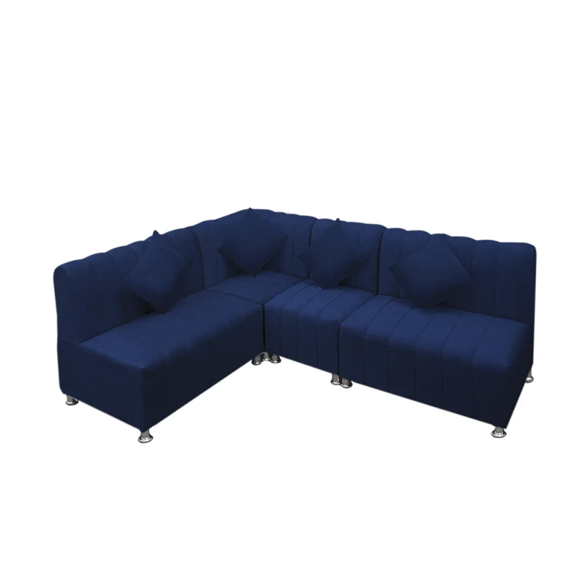 MOVENDA - Sofá Seccional en L Treveris 5 Cuerpos Azul Movenda