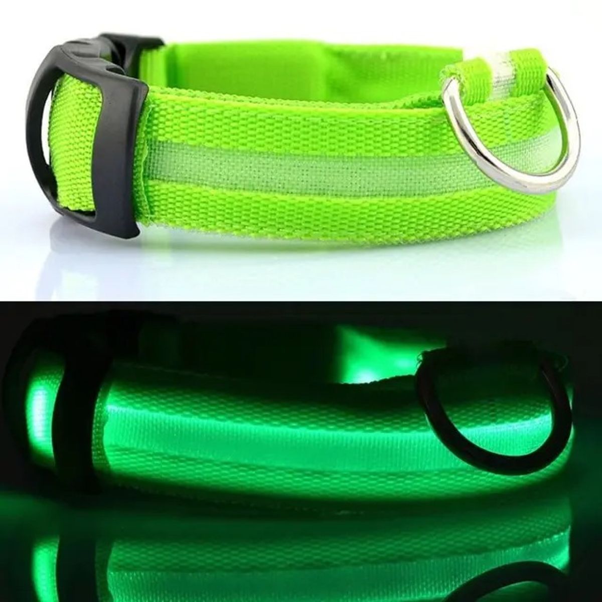 GENERICO - COLLAR LED PARA MASCOTAS VERDE NEÓN TALLA S