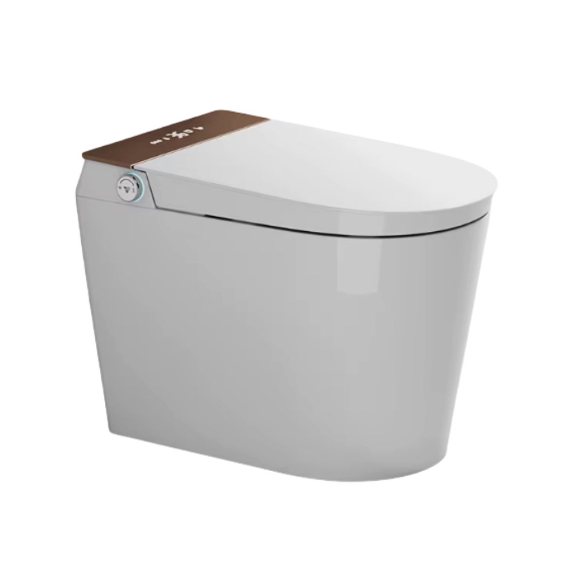 GENERICO - INODORO INTELIGENTE CON PANTALLA LED CON BIDÉ INTEGRADO BLANCO CON DORADO