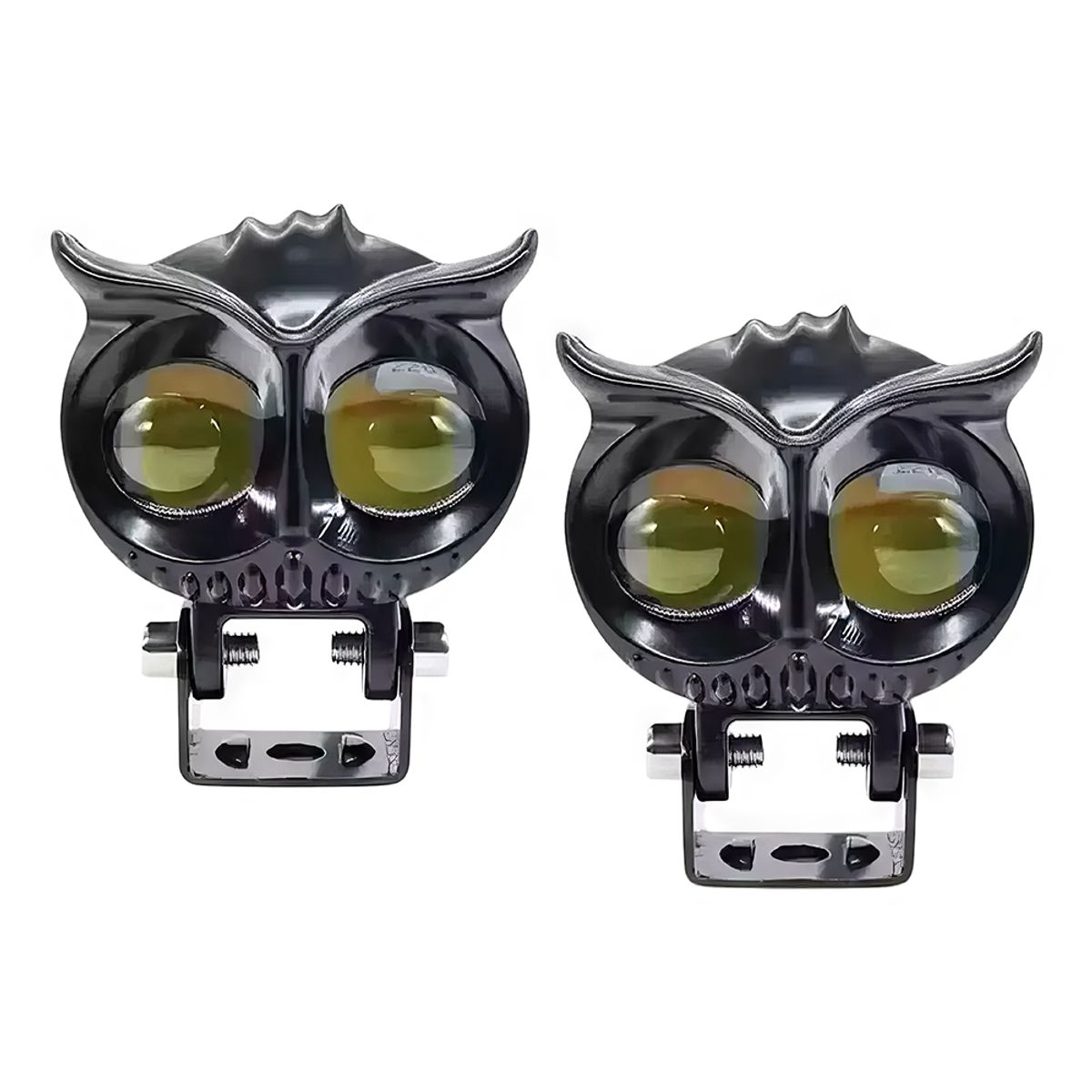 GENERICO - Par faros led tipo buho doble color blanco ambar 2pcs