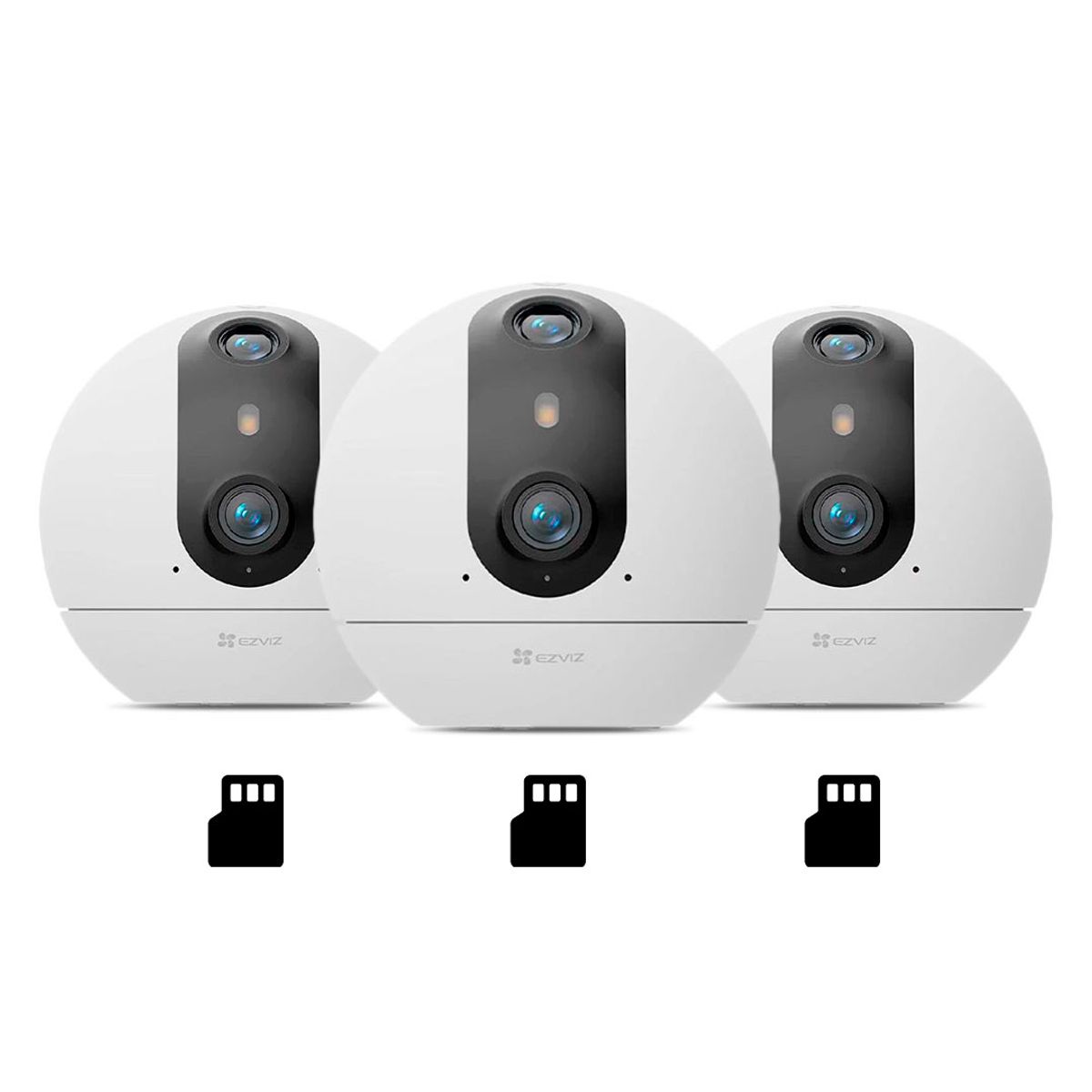 EZVIZ - EZVIZ C60P Dual 2K 3-PACK 128GB Cámara de Seguridad WIFI 3MP