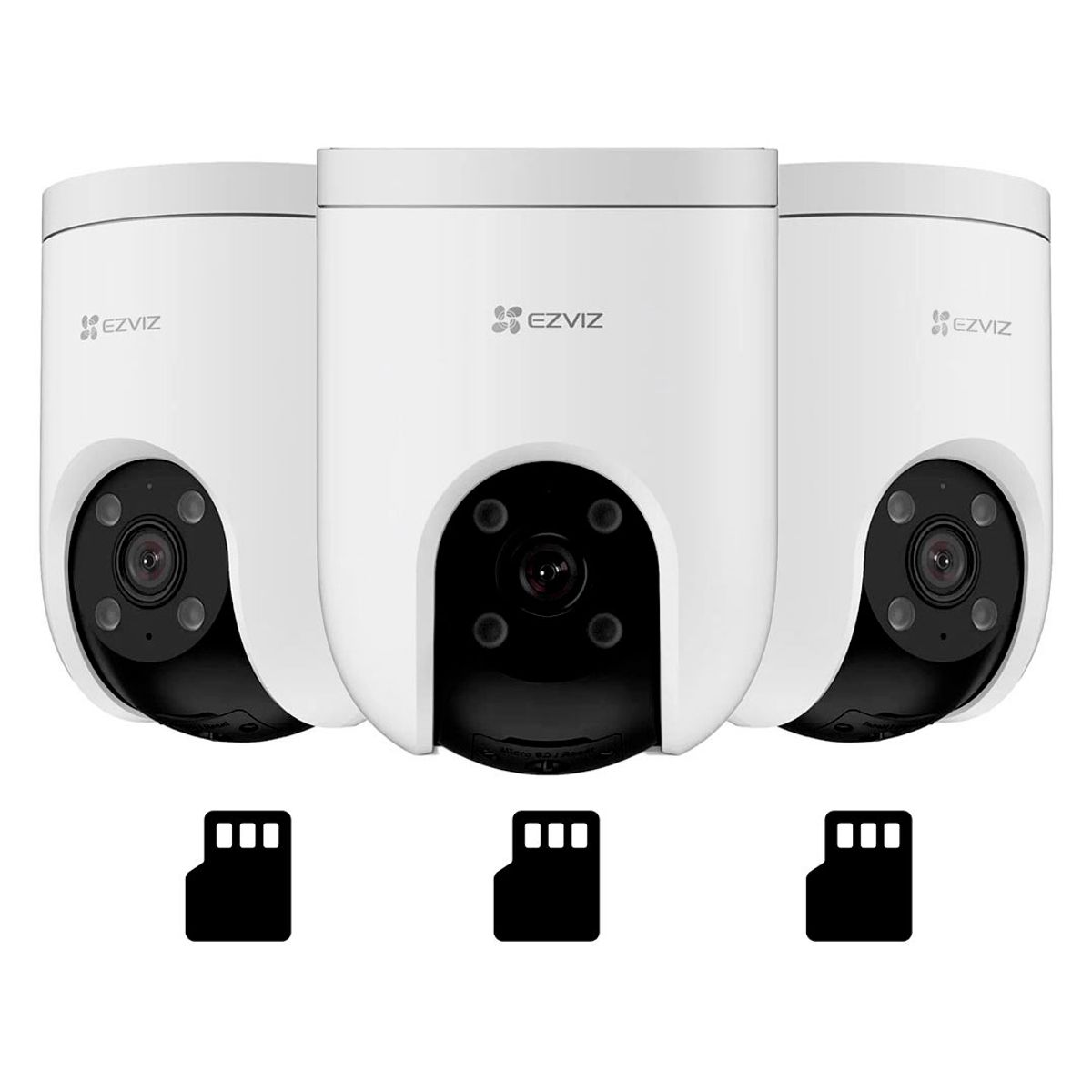 EZVIZ - EZVIZ H8C PoE 2K 3-PACK 128GB Cámara de Seguridad WIFI PoE