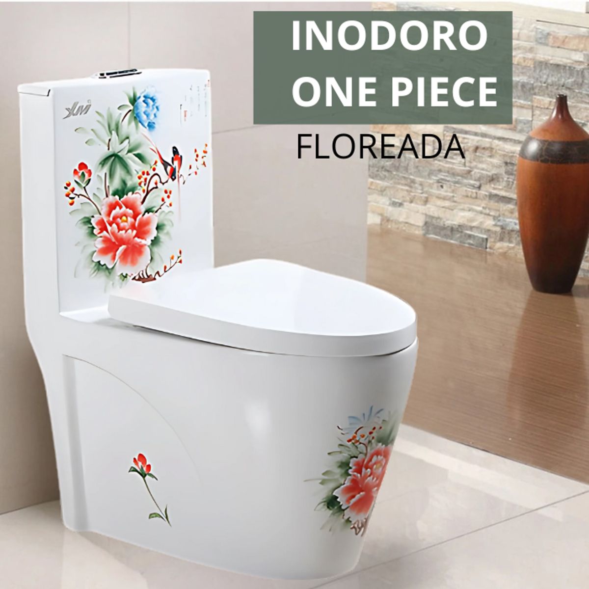 XM - INODORO ONE PIECE BLANCO CON DISEÑOS IN8835FRO