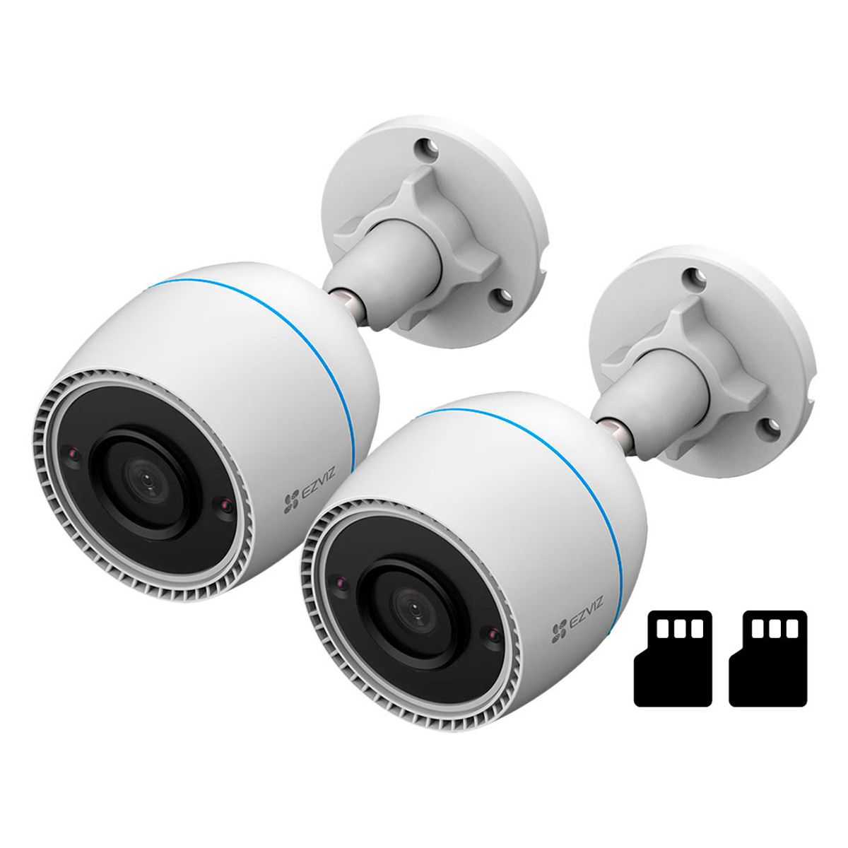 EZVIZ - EZVIZ H3C 1080P 2-PACK 128GB Cámara de Seguridad WIFI 2MP