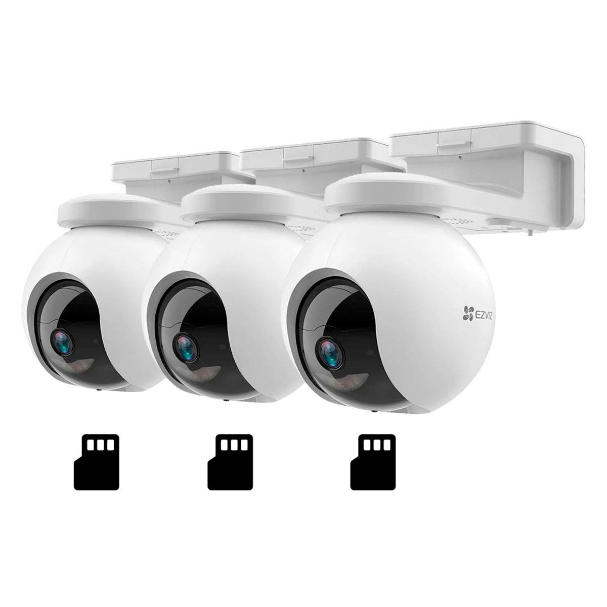 EZVIZ - EZVIZ CB8 2K 3-PACK 128GB Cámara de Seguridad WIFI 3MP Bat