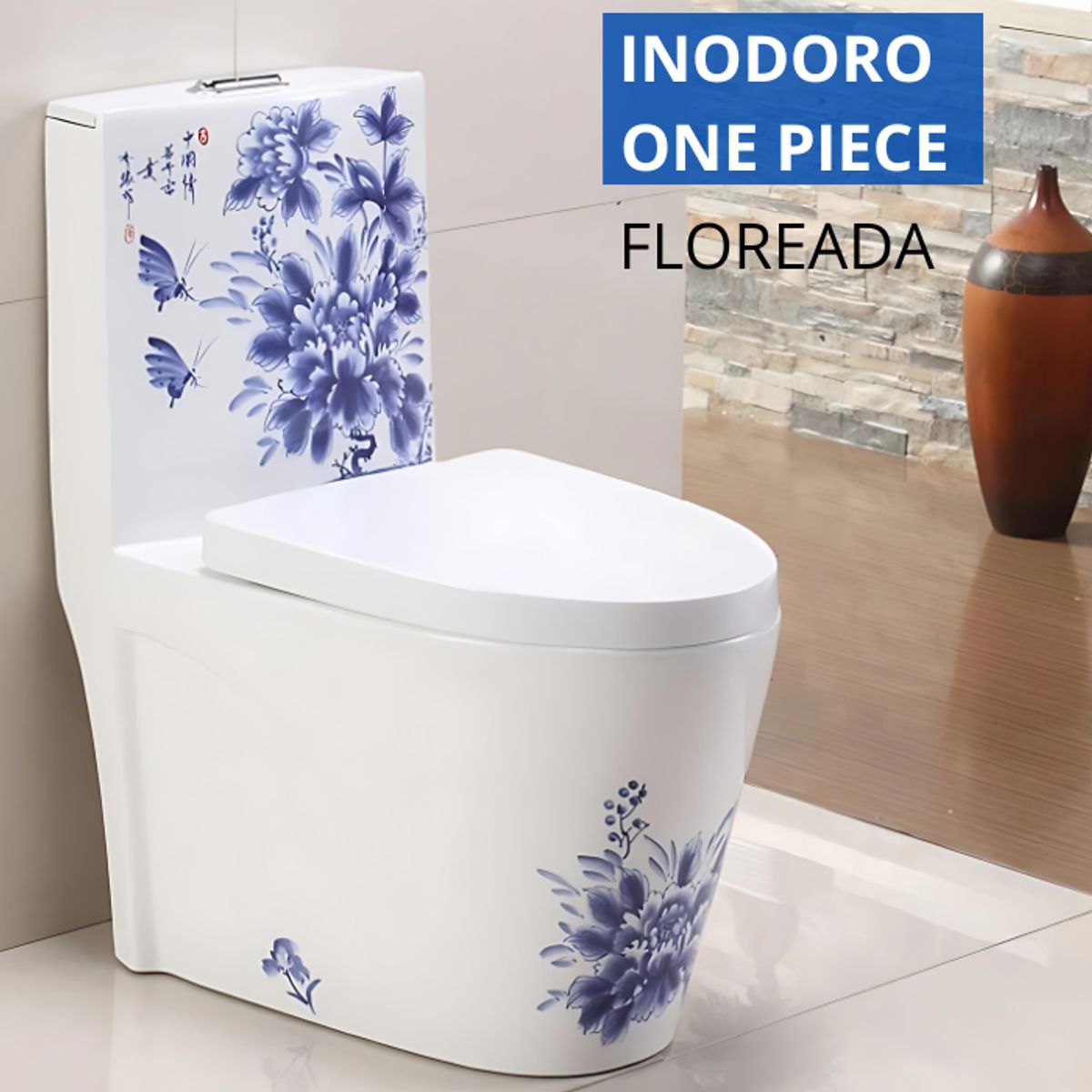 XM - INODORO ONE PIECE BLANCO CON DISEÑOS IN8835FAZ