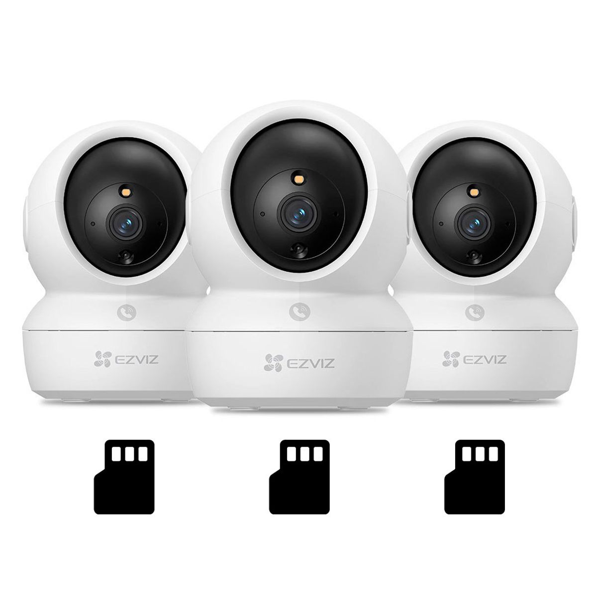 EZVIZ - EZVIZ H6C PRO 2K+ 3-PACK 64GB Cámara de Seguridad WIFI 4MP