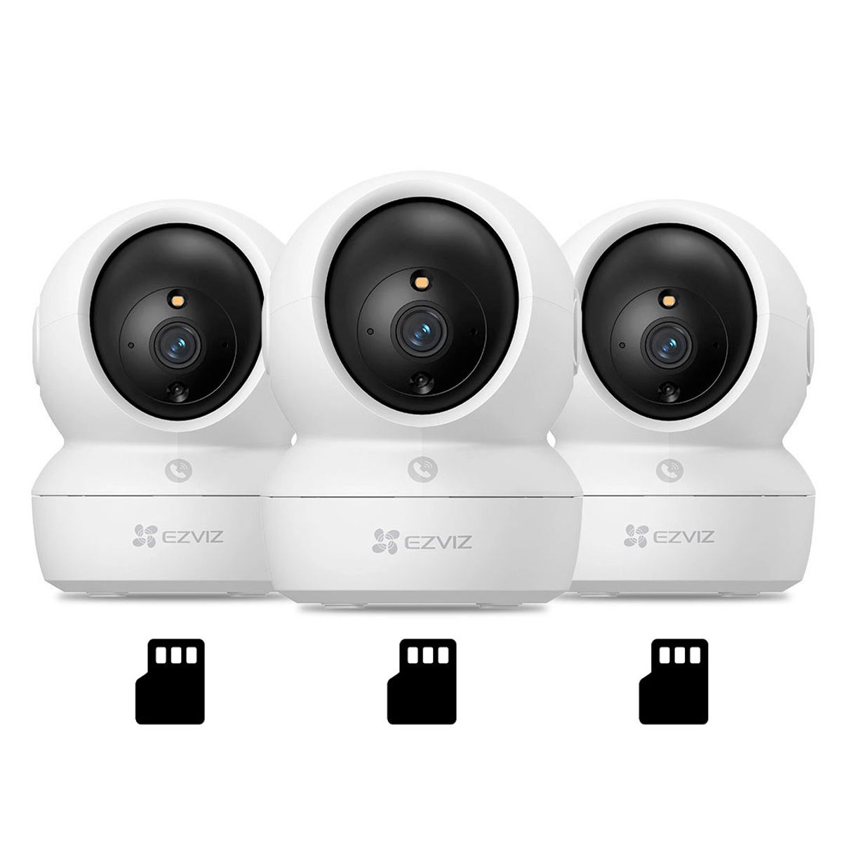 EZVIZ - EZVIZ H6C PRO 3K 3-PACK 128GB Cámara de Seguridad WIFI 5MP