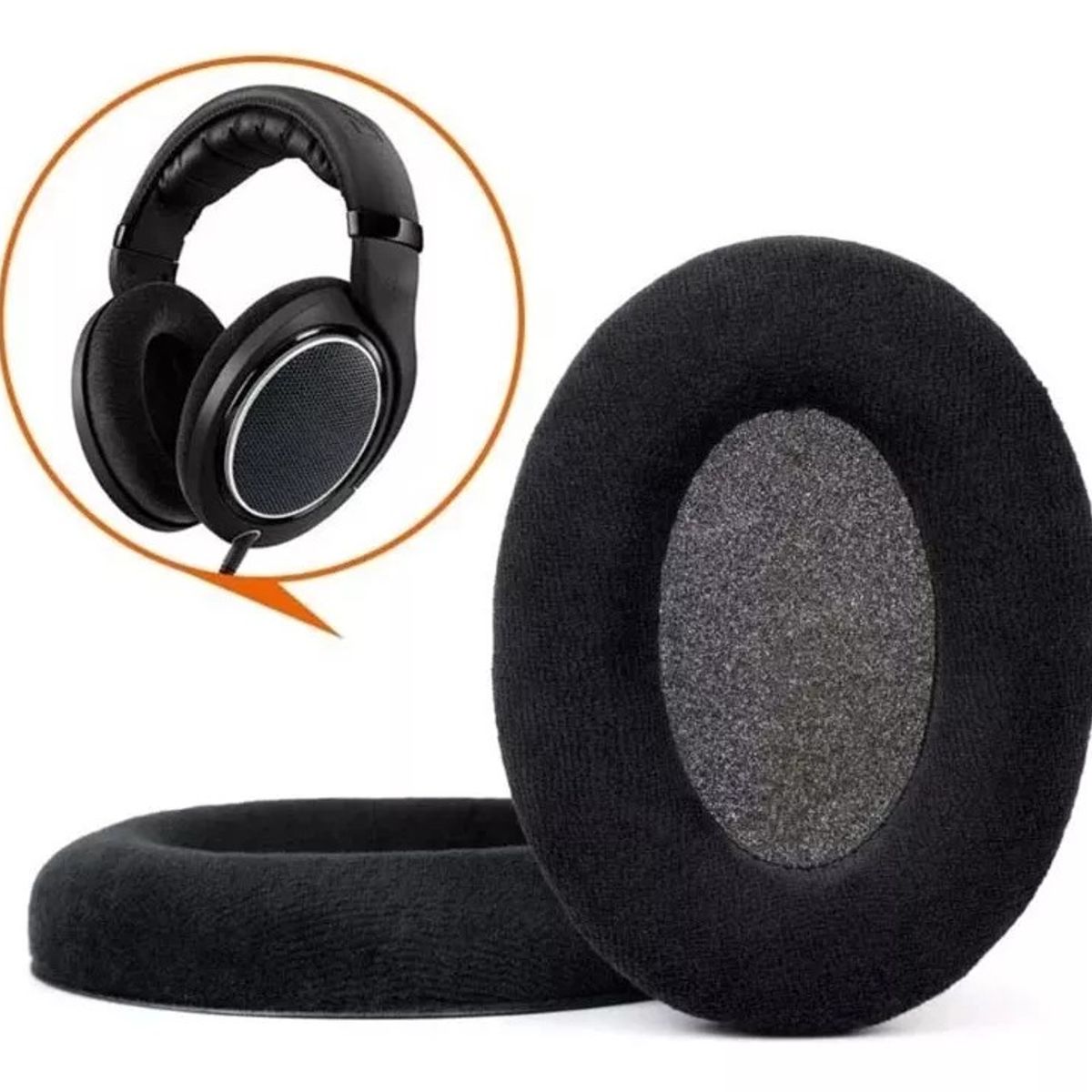 GENERICO - Almohadillas para audífonos Sennheiser HD598 HD595 HD515 PC360 negro