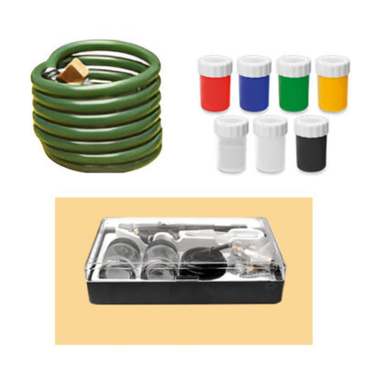 GENERICO - Kit mini compresora con aerógrafo Enzo