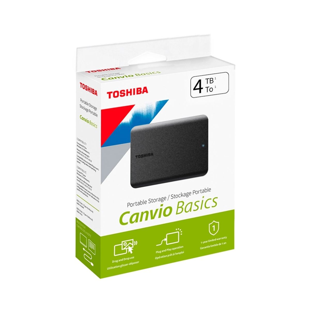 TOSHIBA - DISCO EXTERNO 4 TB TOSHIBA CANVIO BASICS USB 3.0