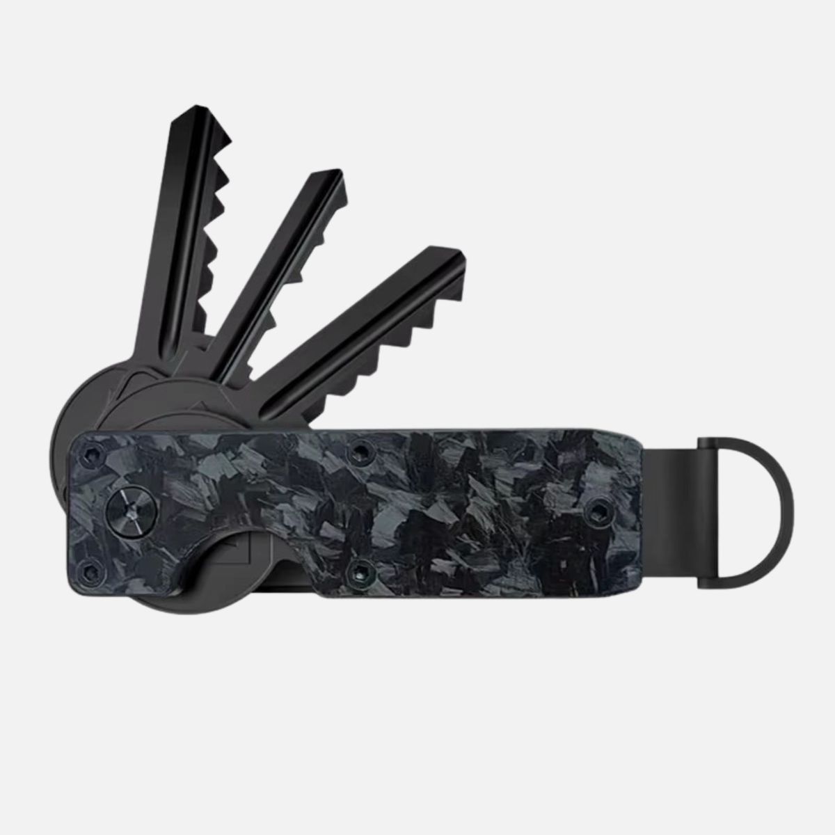 KASHITA - Llavero Premium KeyCase Acero Inoxidable Forjado Negro