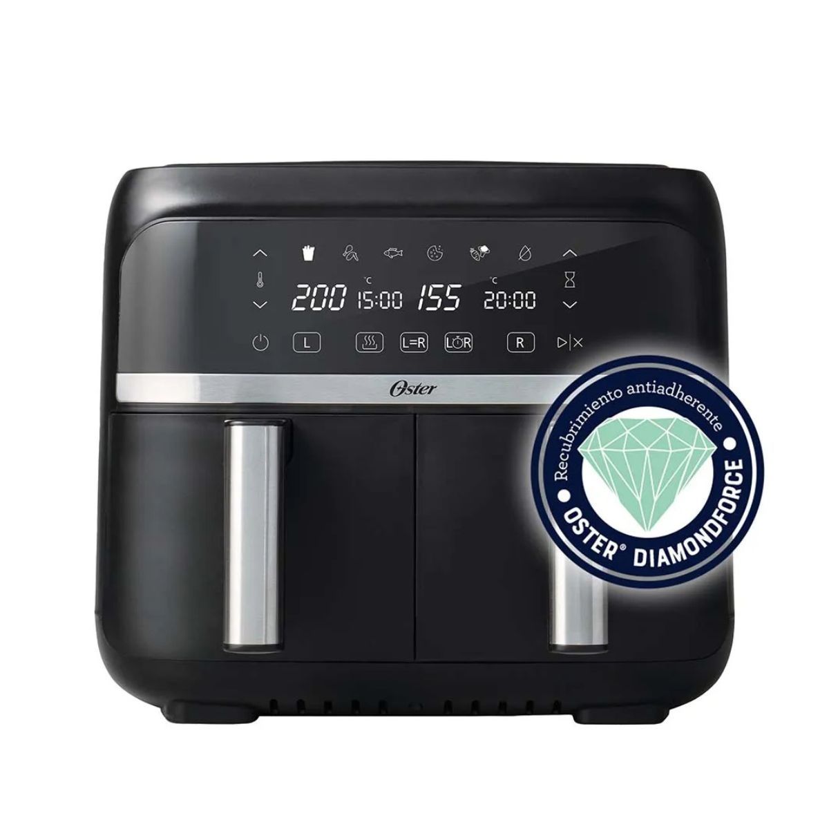 OSTER - Freidora de Aire dual Oster® de 7.6 Lts con Recubrimiento DiamondForce