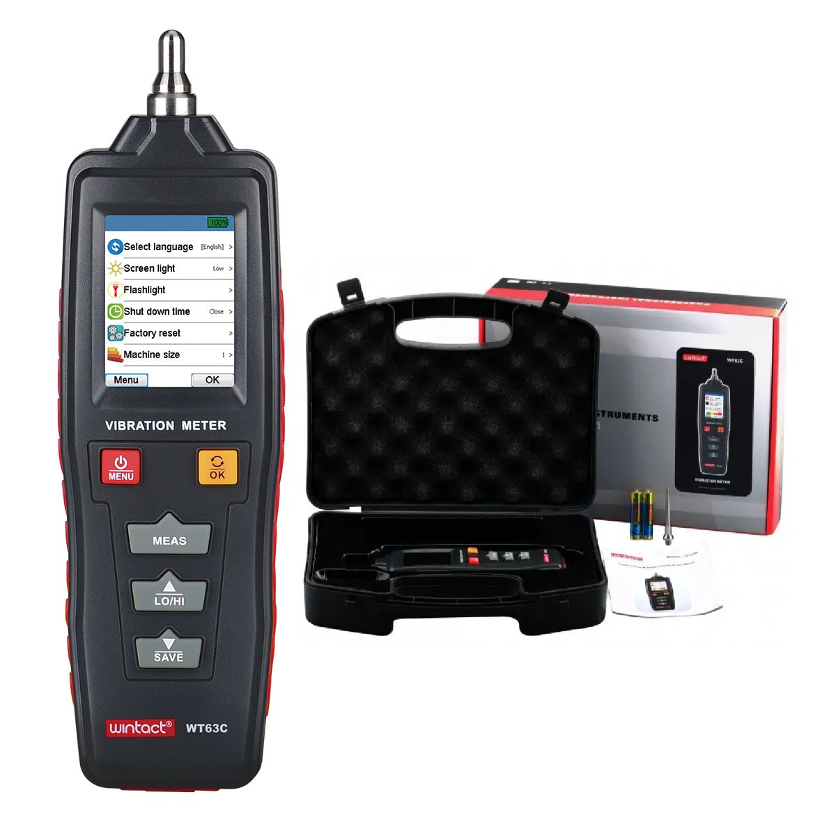 OEM - Medidor de Vibraciones Vibrómetro Acelérometro - WINTACT WT63C