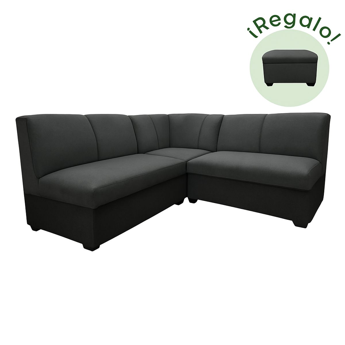 GENERICO - Seccional Provenzal Gris Oscuro + Banqueta de regalo