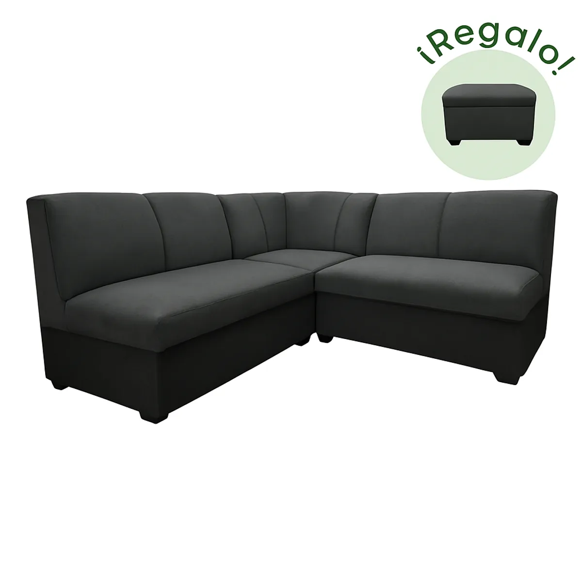 GENERICO - Seccional Provenzal Gris Oscuro + Banqueta de regalo