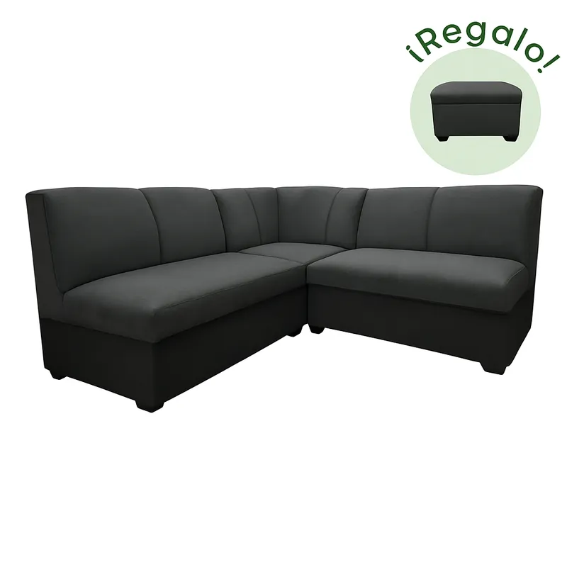 GENERICO - Seccional Provenzal Gris Oscuro + Banqueta de regalo