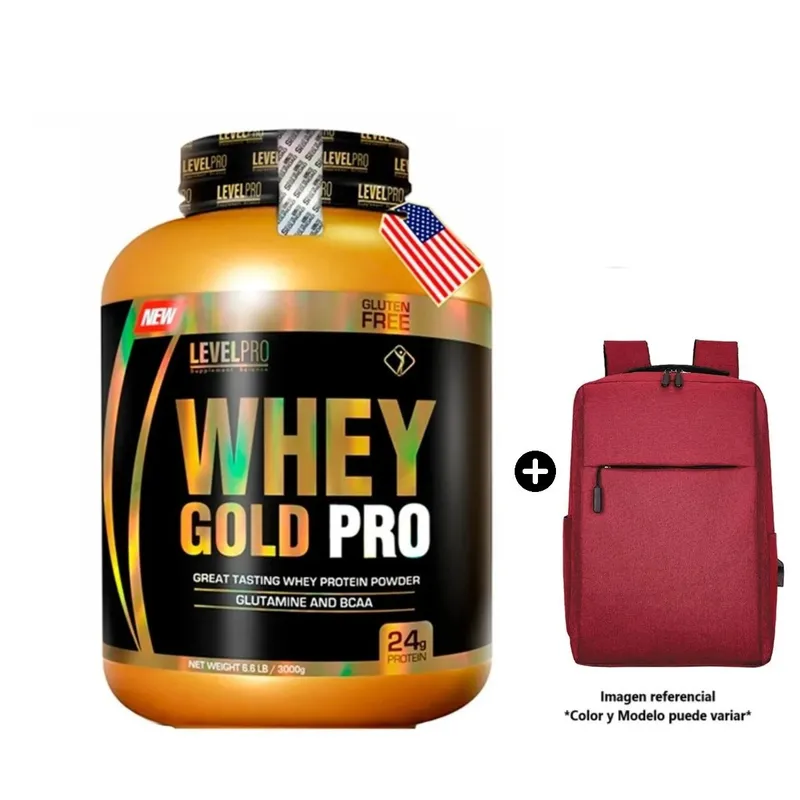 LEVEL PRO - Proteina Whey Gold Level Pro 3kg Cookies & Cream + Mochila Aleatoria