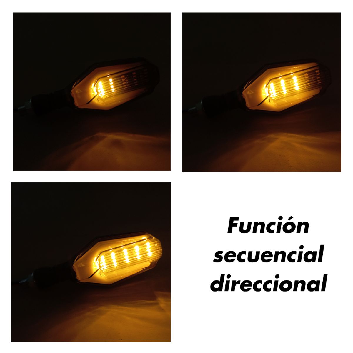 GENERICO - Direccionales Led Moto 2pcs Intermitente Luz Fijo Giro Ámbar