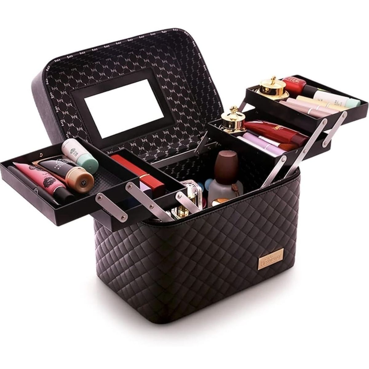 GENERICO - Neceser Organizador de Maquillaje y Joyas de Lujo con Espejo