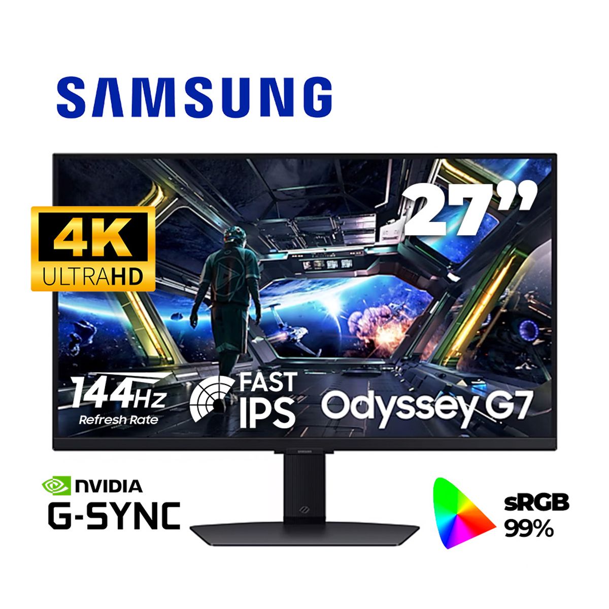 SAMSUNG - MONITOR GAMING SAMSUNG LS27DG700ELXPE 27 UHD 4K FAST IPS