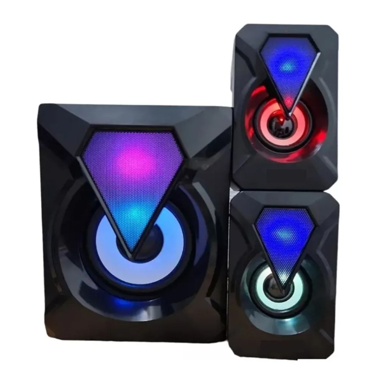 GENERICO - Parlante Multimedia Subwoofer 3 en 1 con Luces Rgb Para Pc Tv