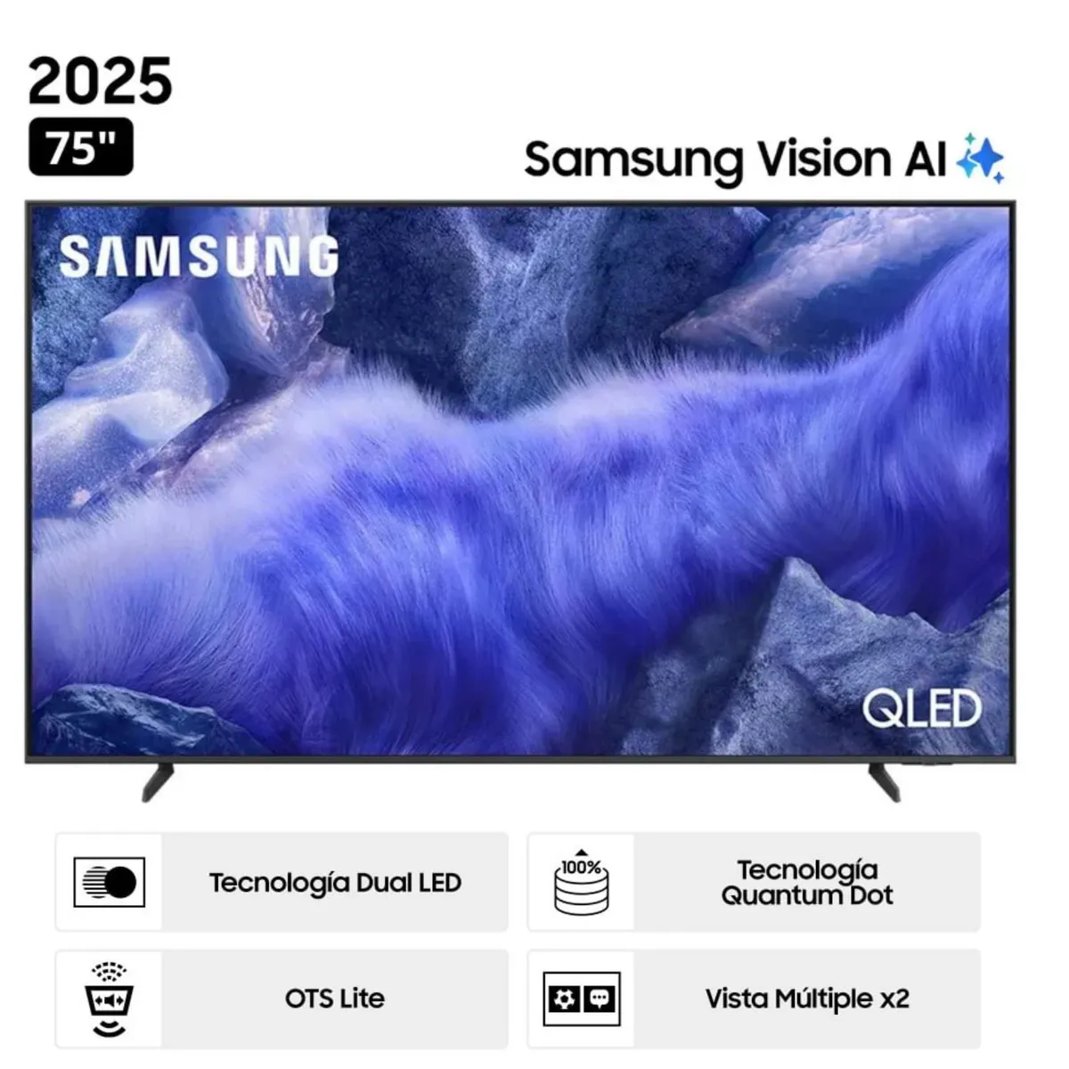 SAMSUNG - Televisor Samsung QLED 75" Visión AI Smart TV QN75QEF1AGXPE - Nuevo 2025