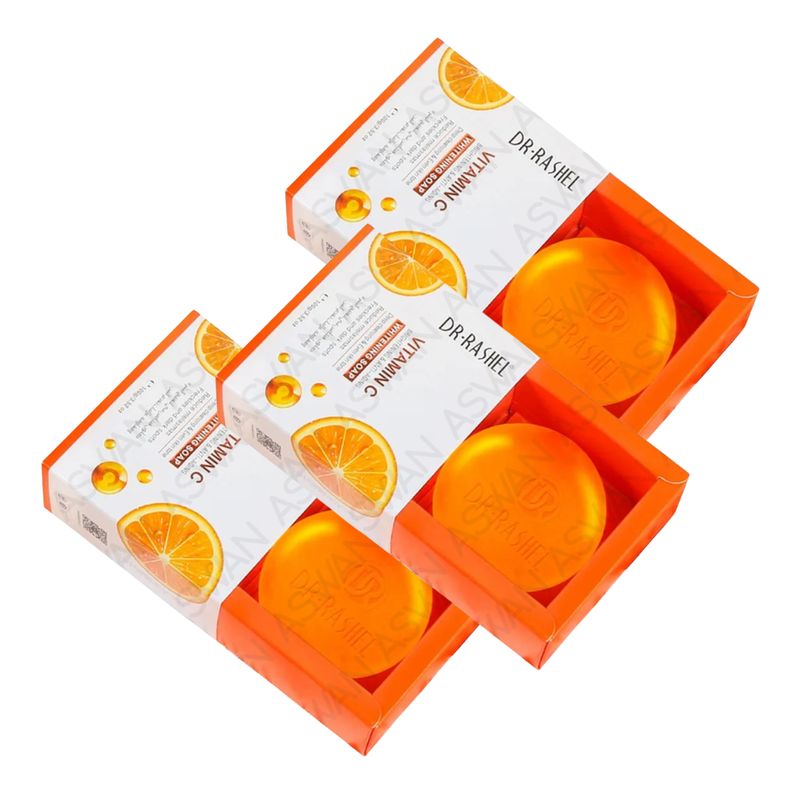 GENERICO - PACK DE 3 JABON BLANQUEADOR CON VITAMINA C 100GR - DR RASHEL