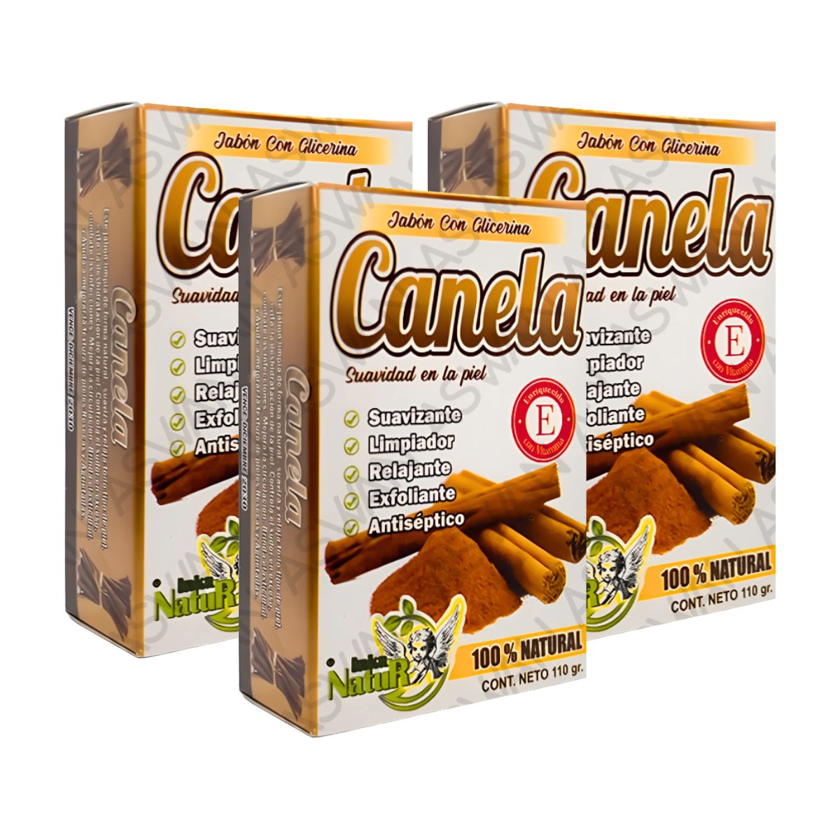 GENERICO - PACK DE 3 JABON NATURAL DE CANELA 110GR