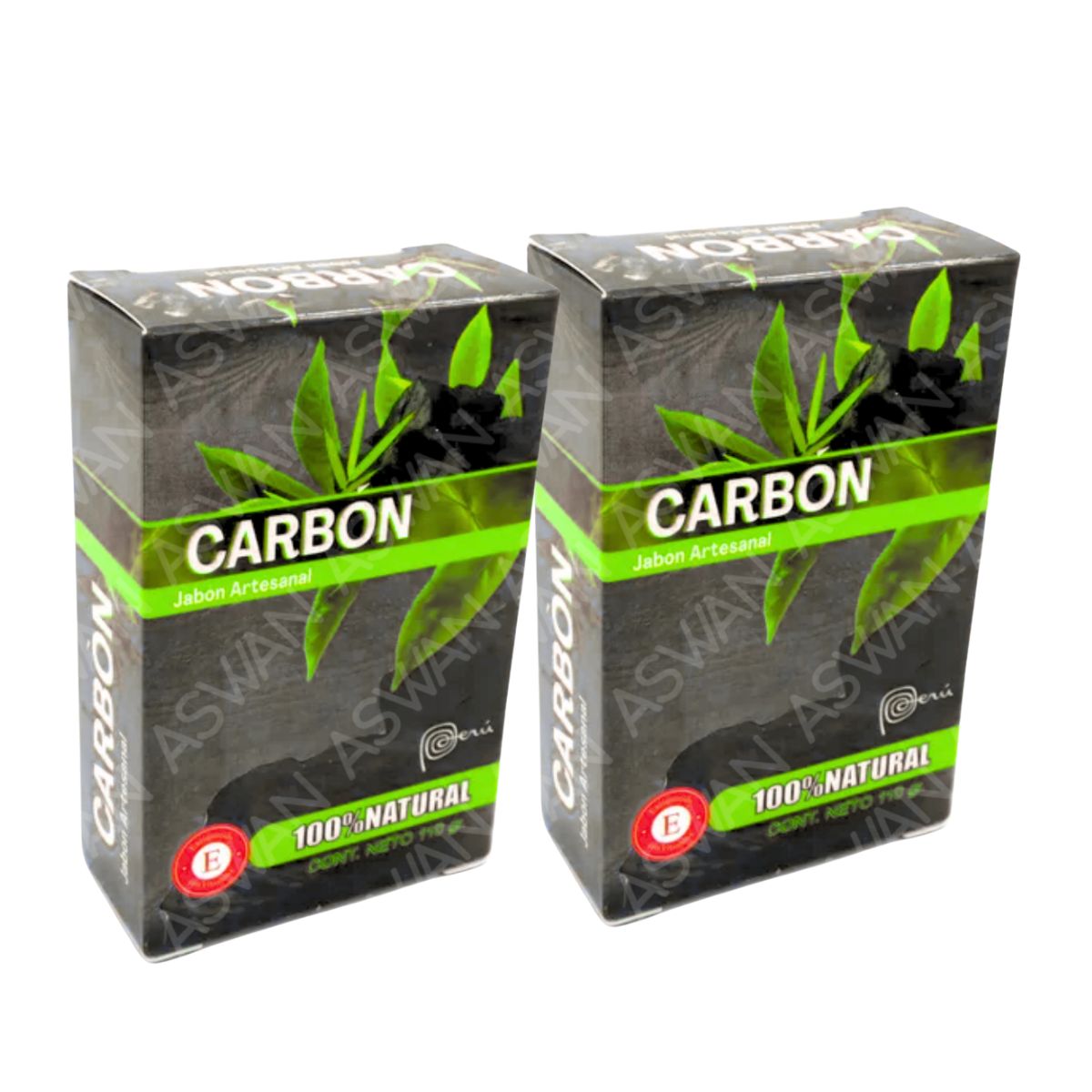 GENERICO - PACK DE 2 JABON NATURAL DE CARBON 110 GR